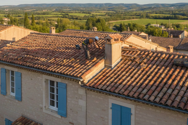 Rénovation complète d'une couverture en tuiles romanes en Ariège